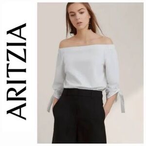 Babaton Off-Shoulder White Blouse